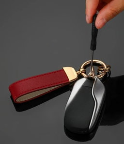 Porte-clé en véritable cuir pour hommes et femmes