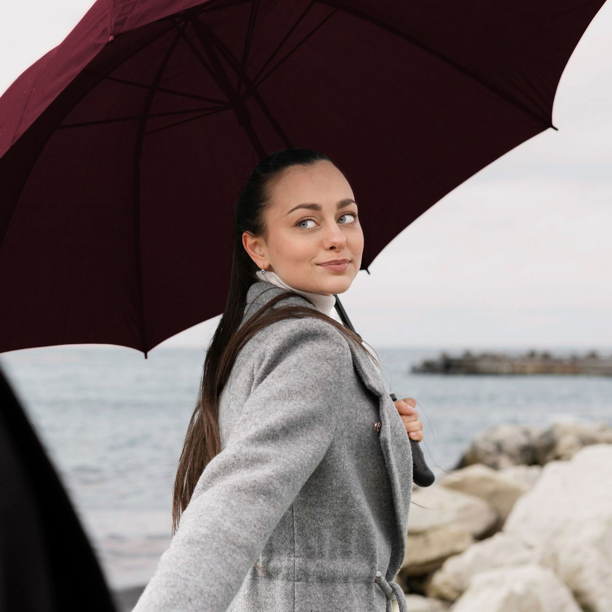 8 Panel Golf Umbrella - Burgandy_2