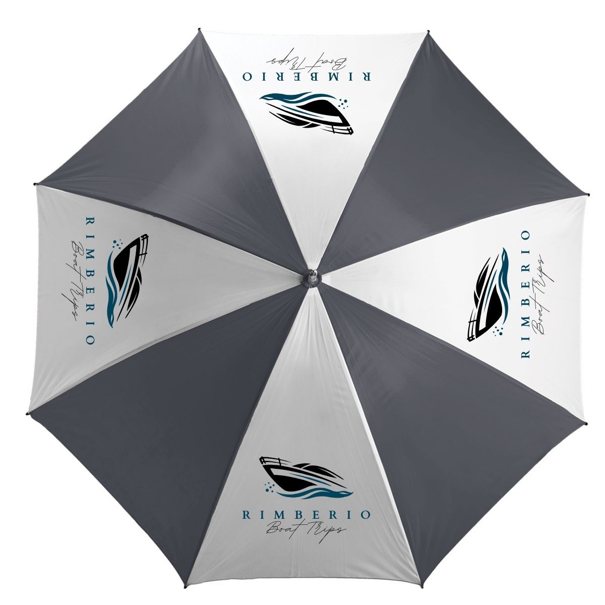 8 Panel Golf Umbrella - White & Burgandy_1