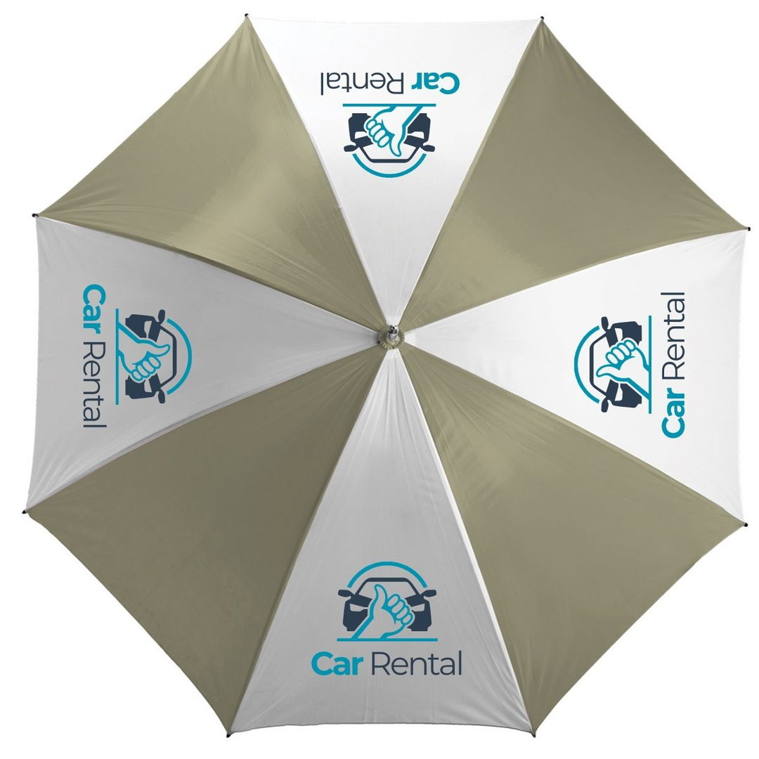 8 Panel Golf Umbrella - White & Burgandy