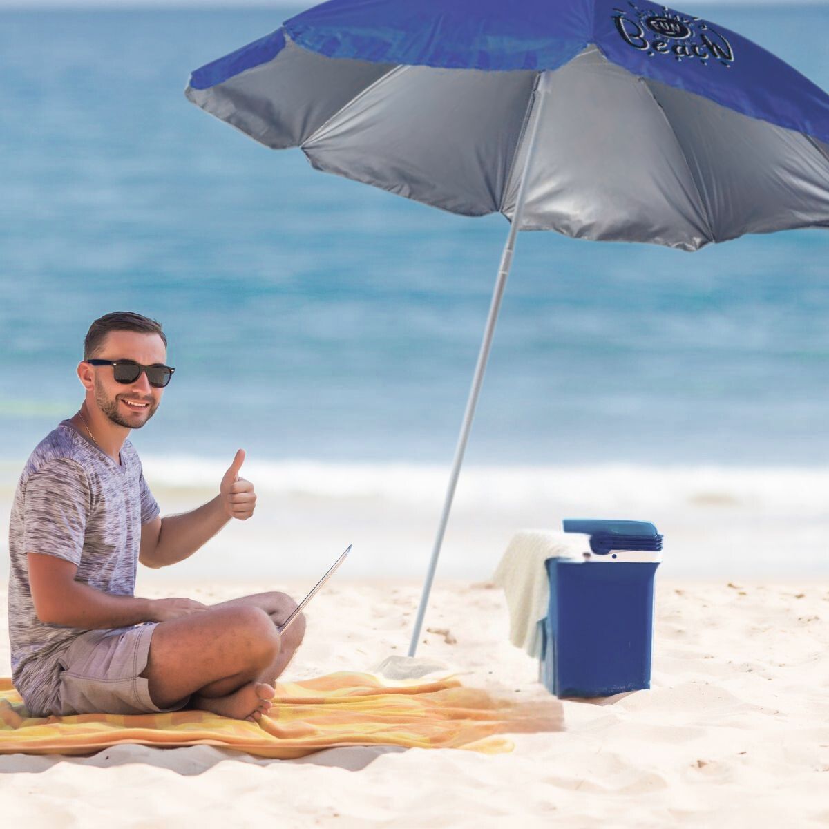 POPPINS UV Beach Umbrella - Black_3