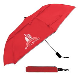 Reflective Piping Windproof Umbrella-Bk