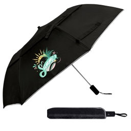 Reflective Piping Windproof Umbrella-Bk