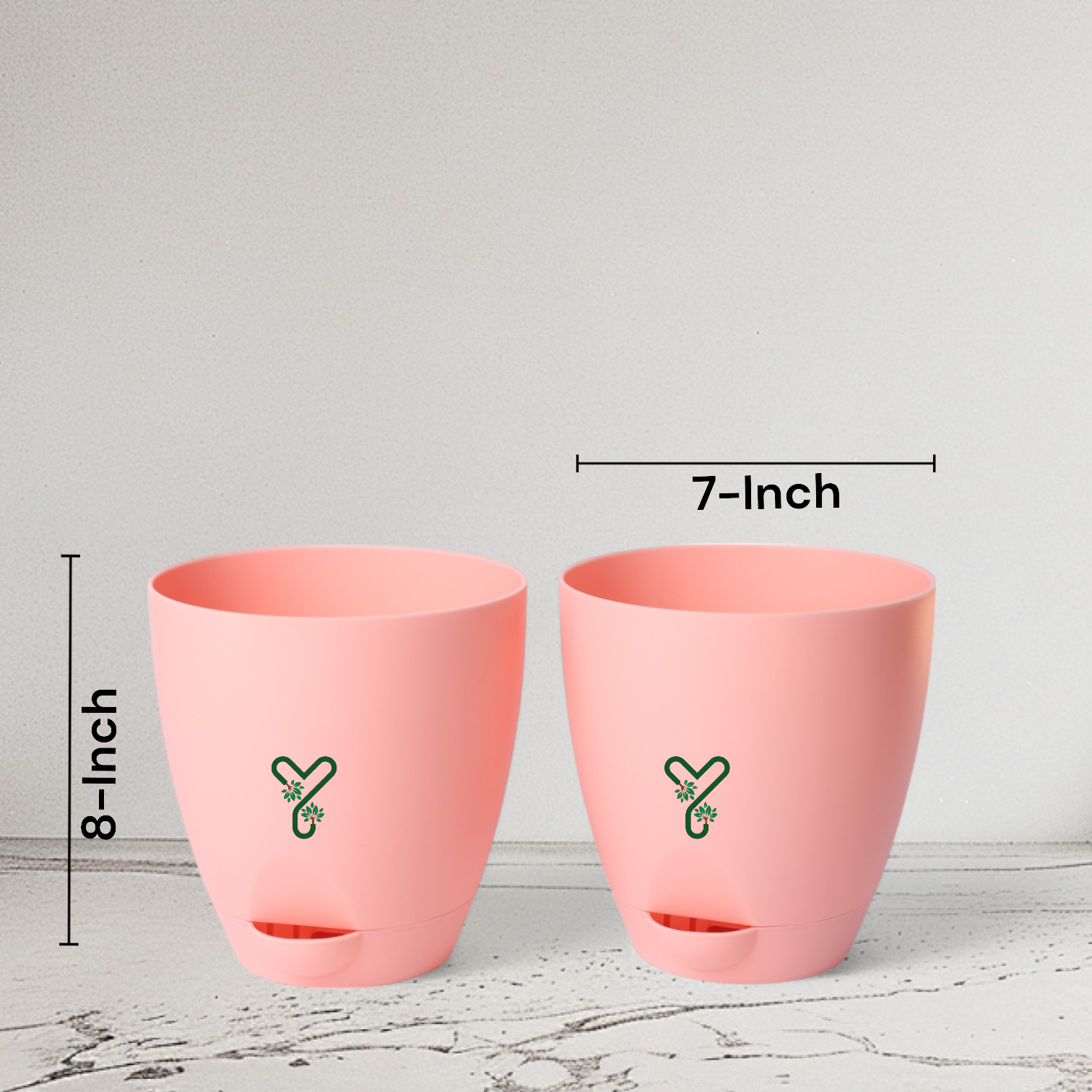 Peach Aqua Self Watering | 5 & 7inch Pot | Pack of 2_7