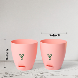 Peach Aqua Self Watering | 5 & 7inch Pot | Pack of 2