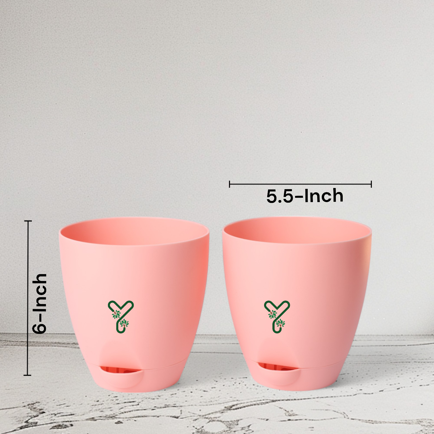 Peach Aqua Self Watering | 5 & 7inch Pot | Pack of 2_8
