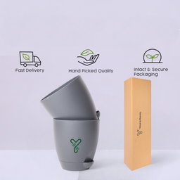 Aqua Self Watering | 5 & 7inch Pot | Pack of 2 | Grey