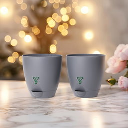 Aqua Self Watering | 5 & 7inch Pot | Pack of 2 | Grey