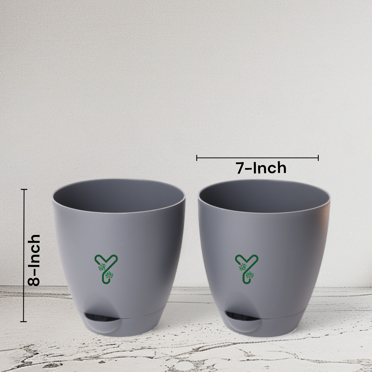 Aqua Self Watering | 5 & 7inch Pot | Pack of 2 | Grey_7