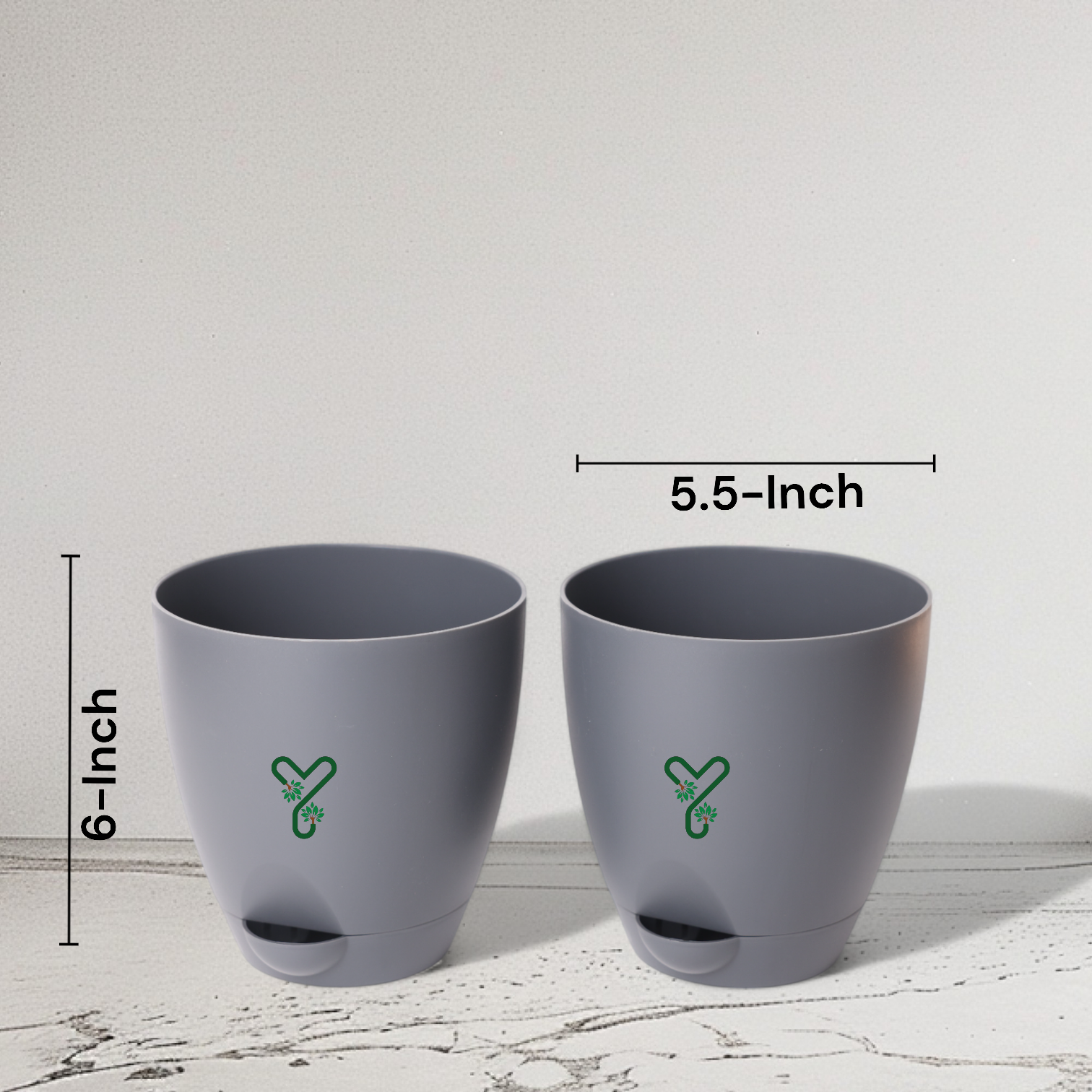 Aqua Self Watering | 5 & 7inch Pot | Pack of 2 | Grey_8