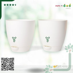 Aqua Self Watering | 5 & 7inch Pot | Pack of 2 | White