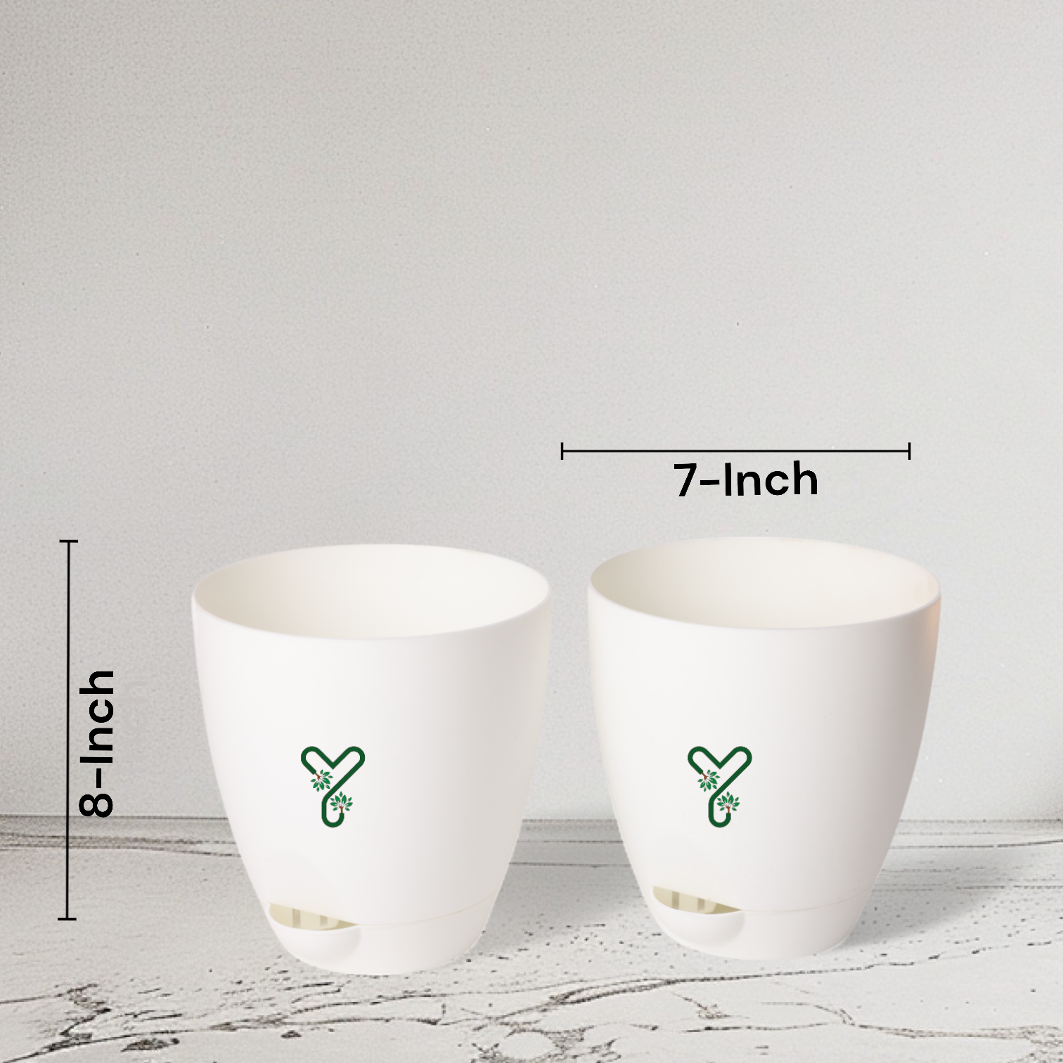 Aqua Self Watering | 5 & 7inch Pot | Pack of 2 | White_7