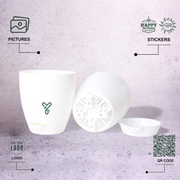 Aqua Self Watering | 5 & 7inch Pot | Pack of 2 | White