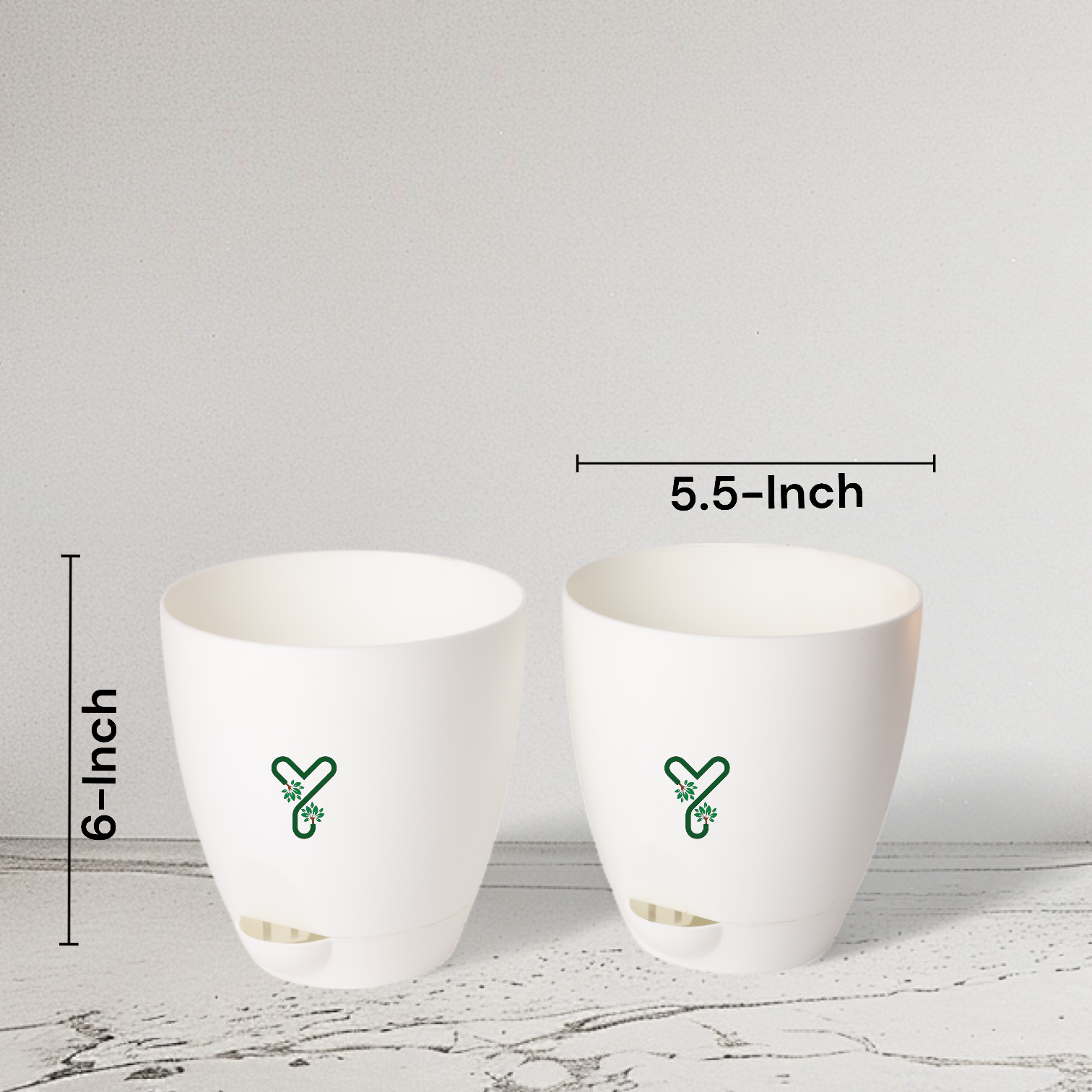 Aqua Self Watering | 5 & 7inch Pot | Pack of 2 | White_8