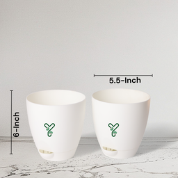 Aqua Self Watering | 5 & 7inch Pot | Pack of 2 | White