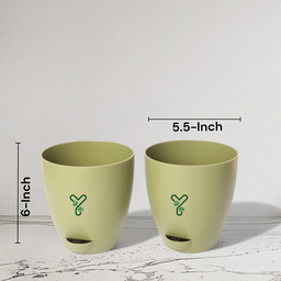 Aqua Self Watering | 5 & 7inch Pot | Pack of 2 | Olive