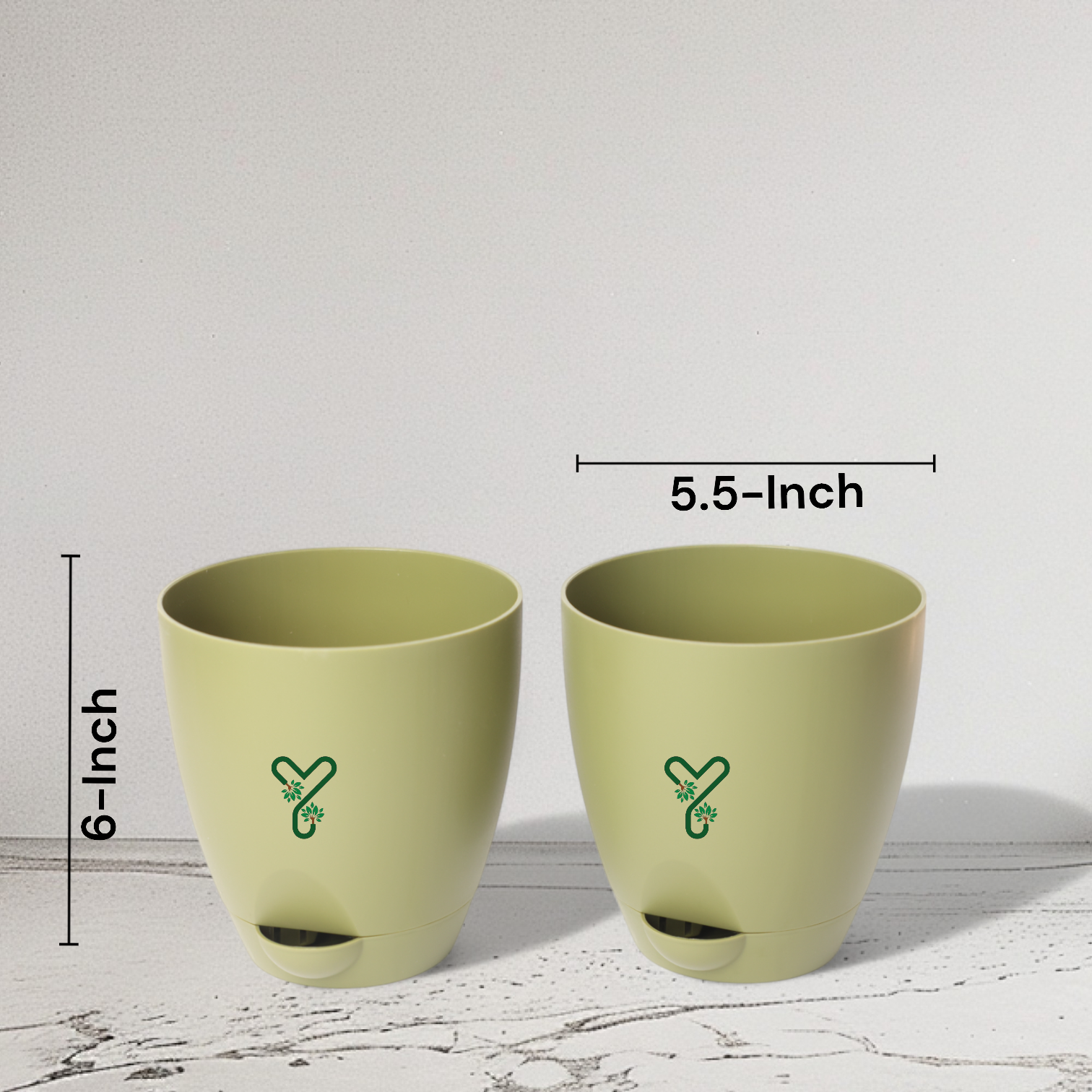 Aqua Self Watering | 5 & 7inch Pot | Pack of 2 | Olive_8
