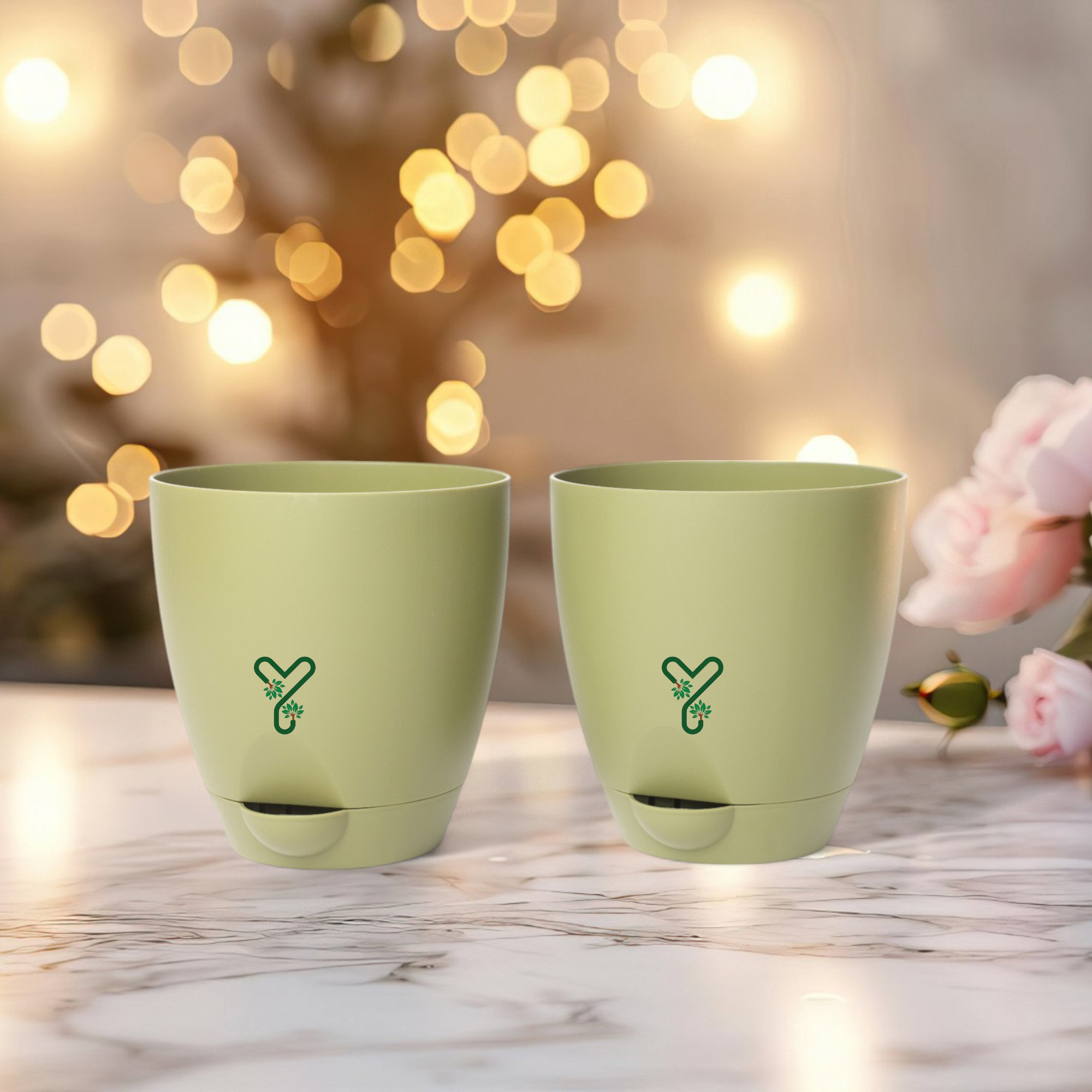 Aqua Self Watering | 5 & 7inch Pot | Pack of 2 | Olive_6