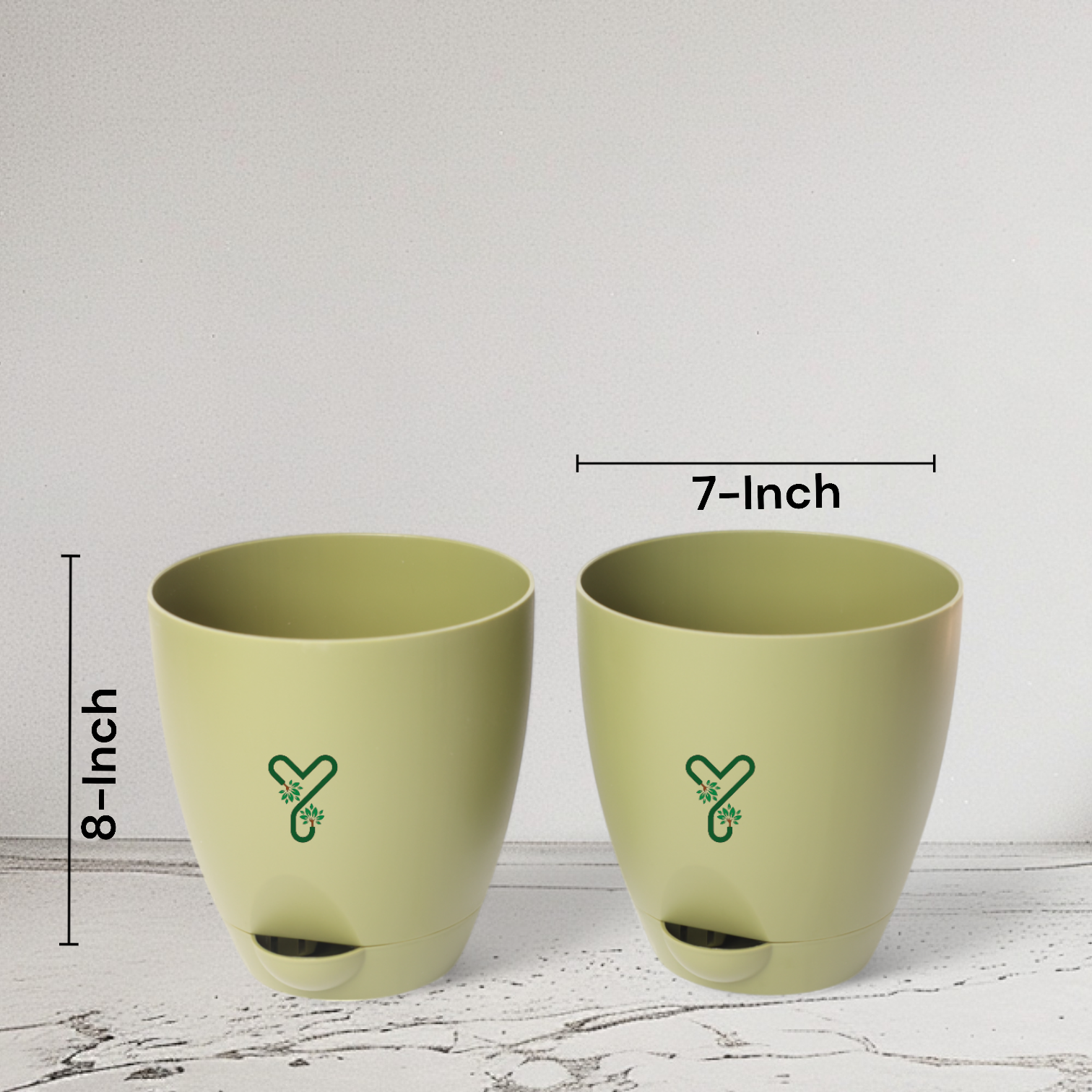 Aqua Self Watering | 5 & 7inch Pot | Pack of 2 | Olive_7