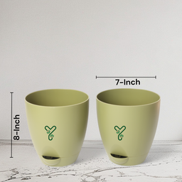 Aqua Self Watering | 5 & 7inch Pot | Pack of 2 | Olive