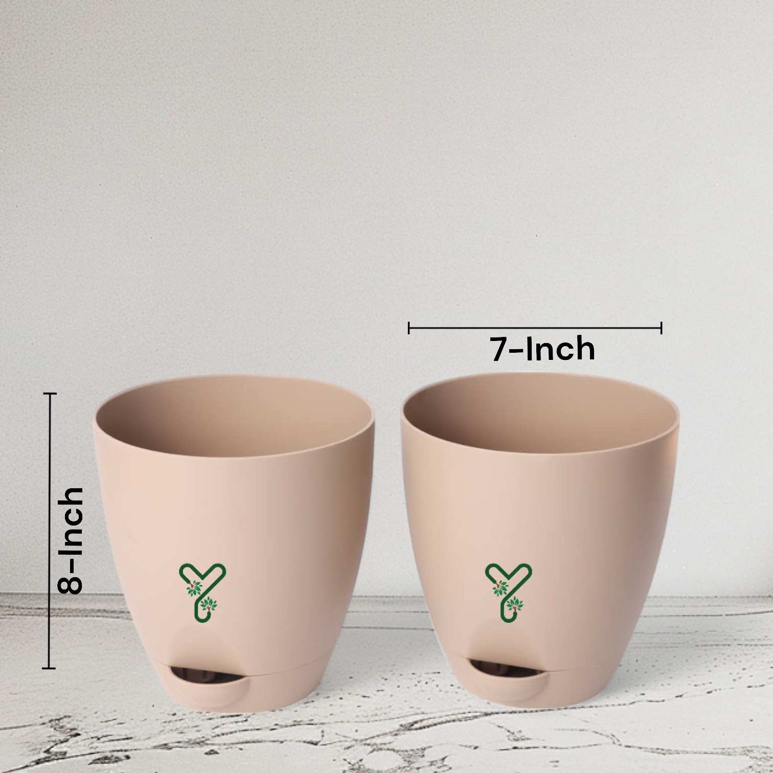 Aqua Self Watering | 5 & 7inch Pot | Pack of 2 | Rock Brown_7