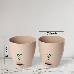 Aqua Self Watering | 5 & 7inch Pot | Pack of 2 | Rock Brown