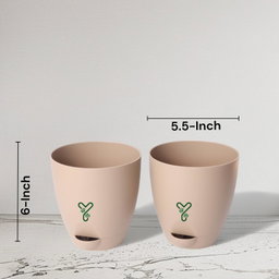Aqua Self Watering | 5 & 7inch Pot | Pack of 2 | Rock Brown