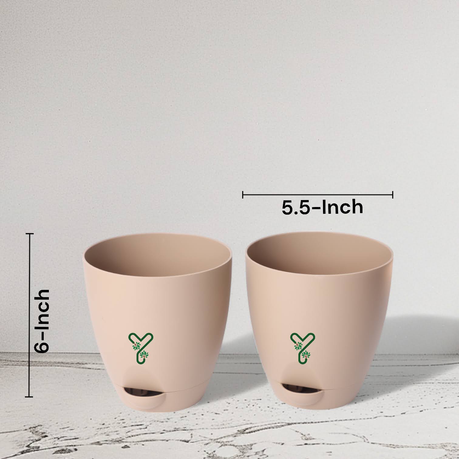 Aqua Self Watering | 5 & 7inch Pot | Pack of 2 | Rock Brown_8