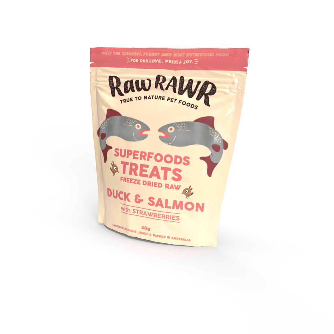 Raw Rawr Duck and Salmon Treats