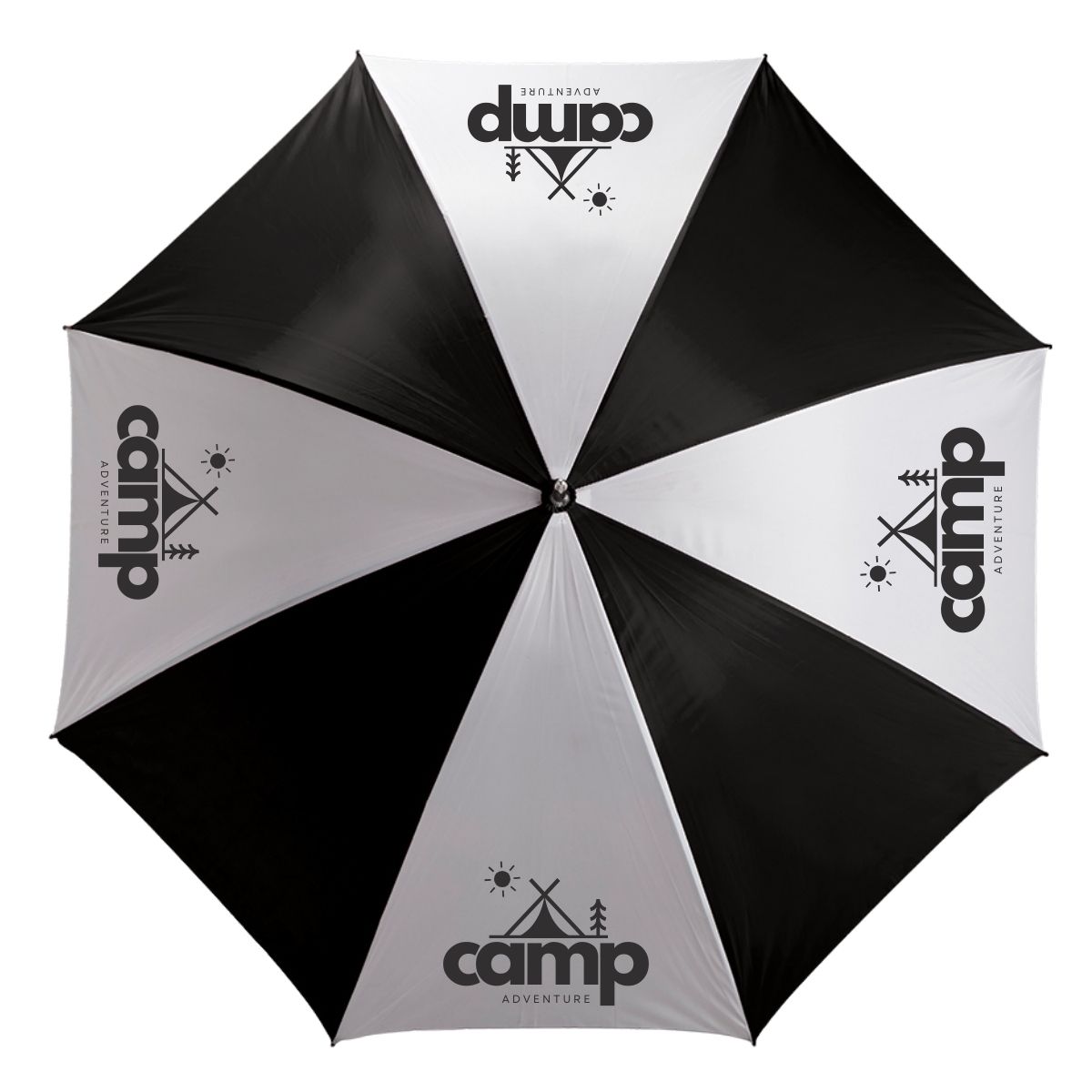 8 Panel Golf Umbrella - White & Red_2