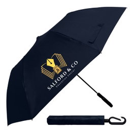 Tartan 2 Fold Umbrella - Navy