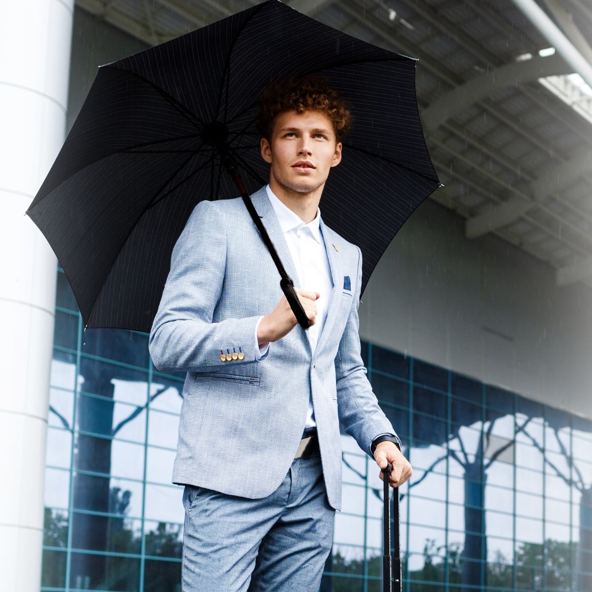 Tartan 2 Fold Umbrella - Navy_5