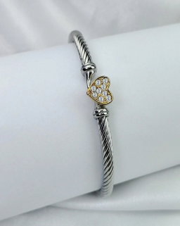 Cable twist Heart Bracelet 