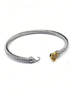 Cable twist Heart Bracelet 