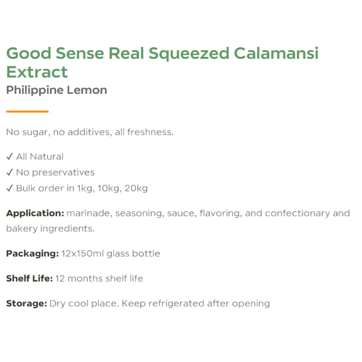 Good Sense Real Squeezed Calamansi Extract Philippine Lemon 500ml._1