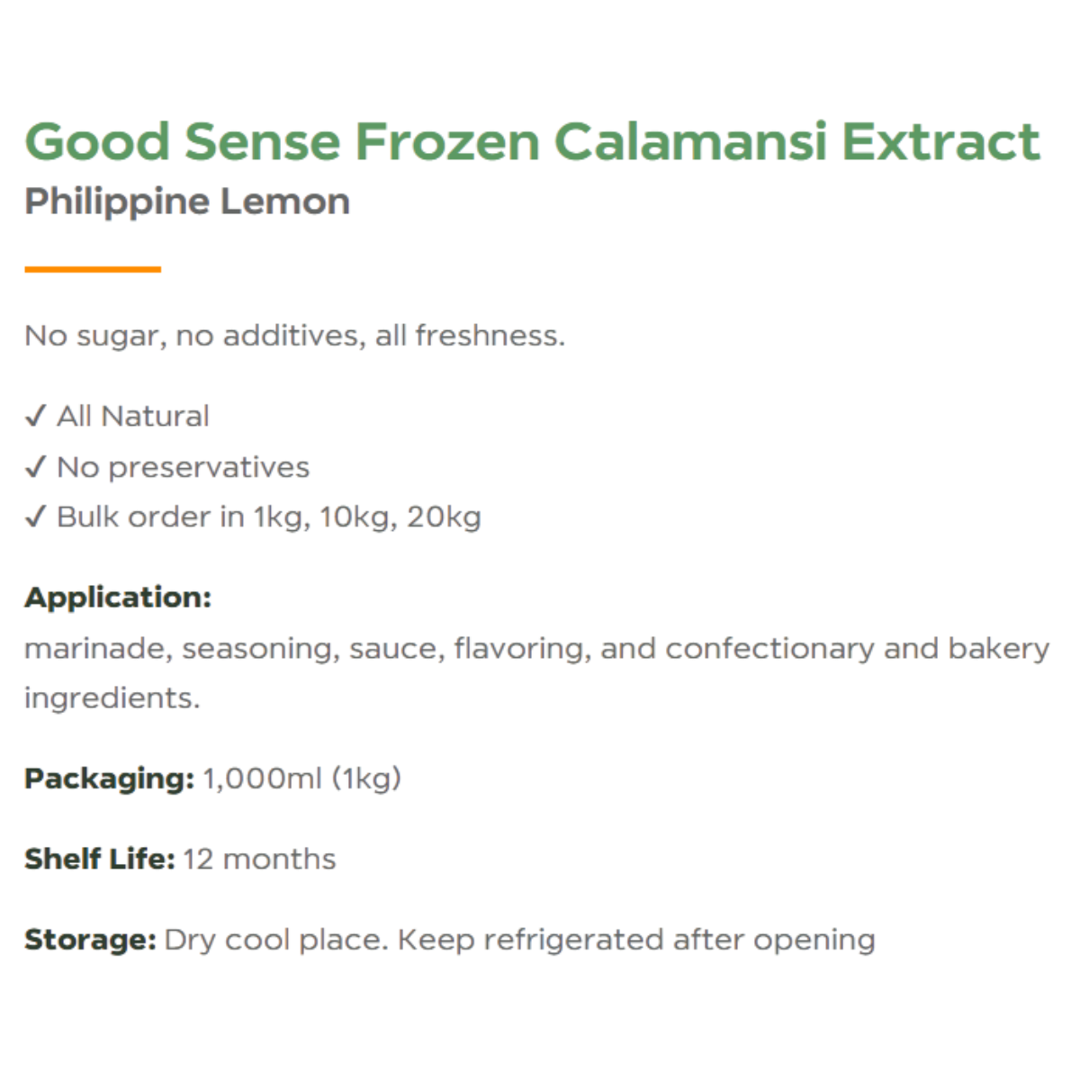 Good Sense Frozen Calamansi Extract Philippine Lemon 1kg._1