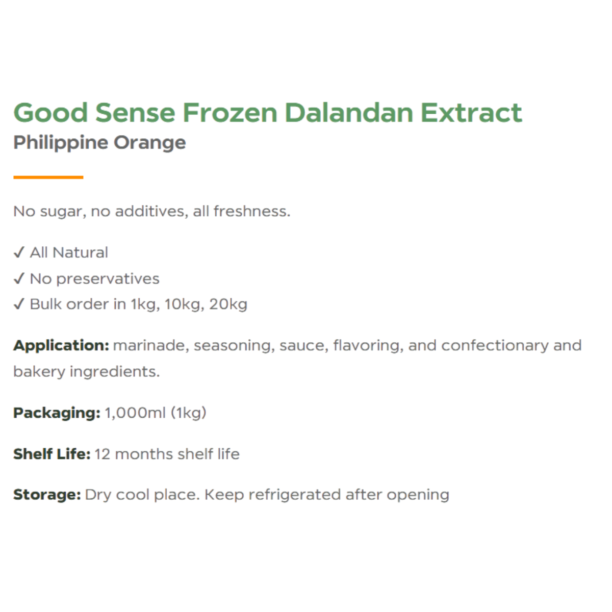 Good Sense Frozen Dalandan Extract Philippine Orange 1kg._1