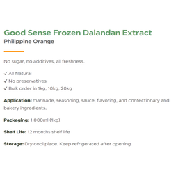 Good Sense Frozen Dalandan Extract Philippine Orange 1kg.