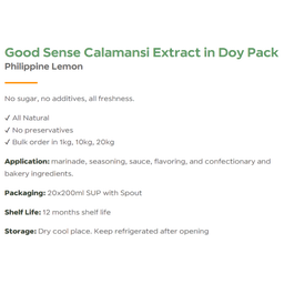 Good Sense Calamansi Extract in Doy Pack Philippine Lemon 200ml.