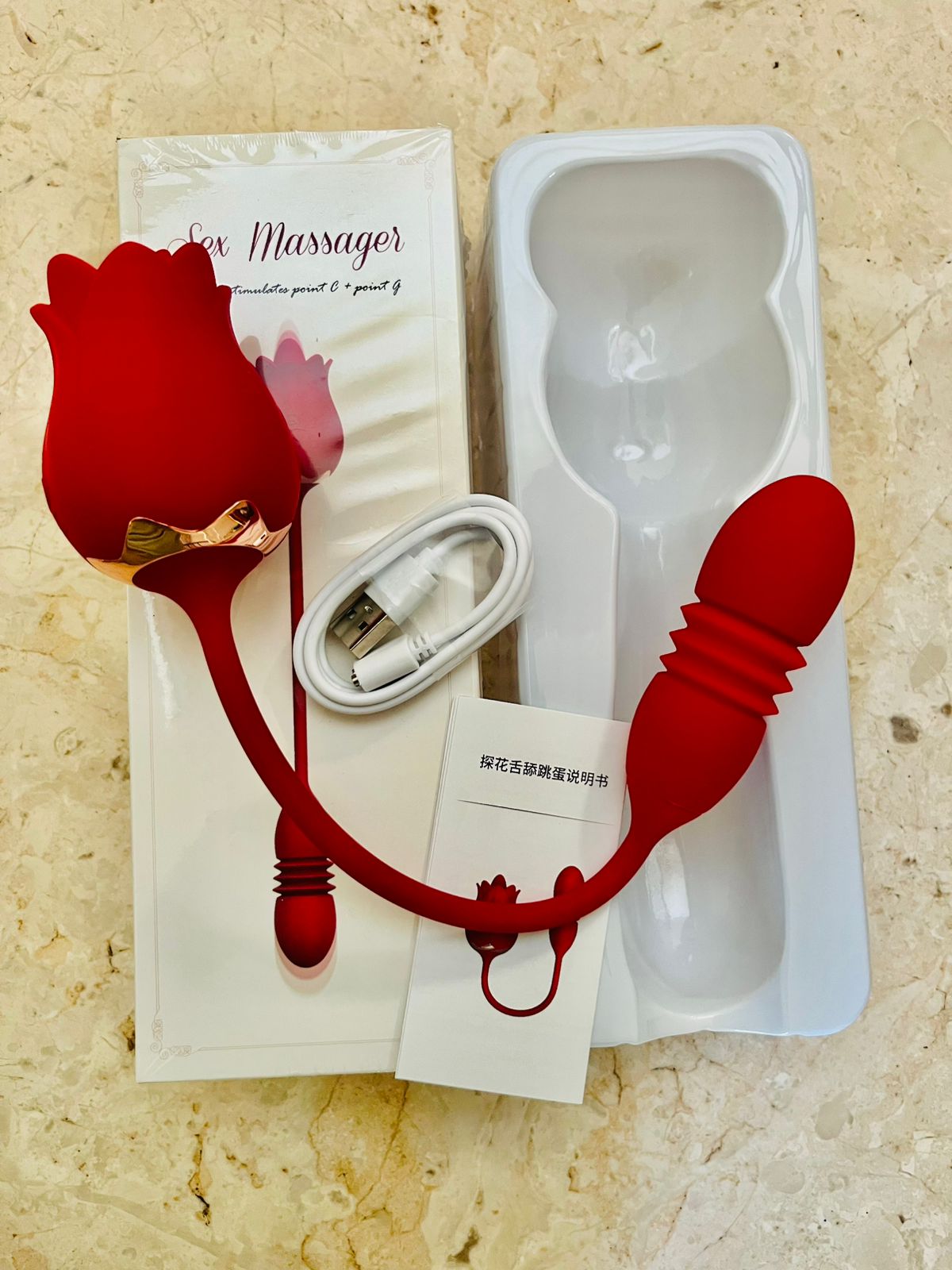 Rose Toy Toungue,5.5x3x34.8cm,Silicone Material,Female Masturbation_0