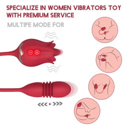 Rose Toy Toungue,5.5x3x34.8cm,Silicone Material,Female Masturbation