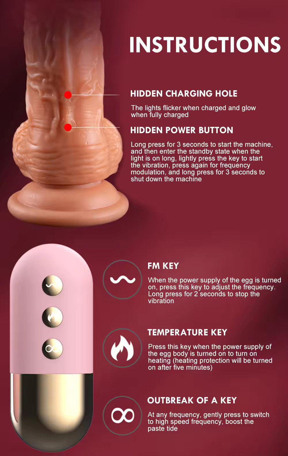 360 Rotate Dildo Vibrator Rechargeable Big Penis Artificial Telescopic Heating Silicone Dildo Remote Control Vibrators For Women_3