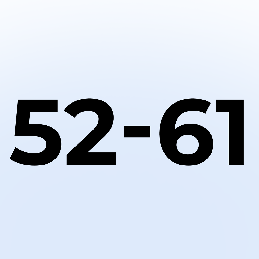52 - 61 rad
