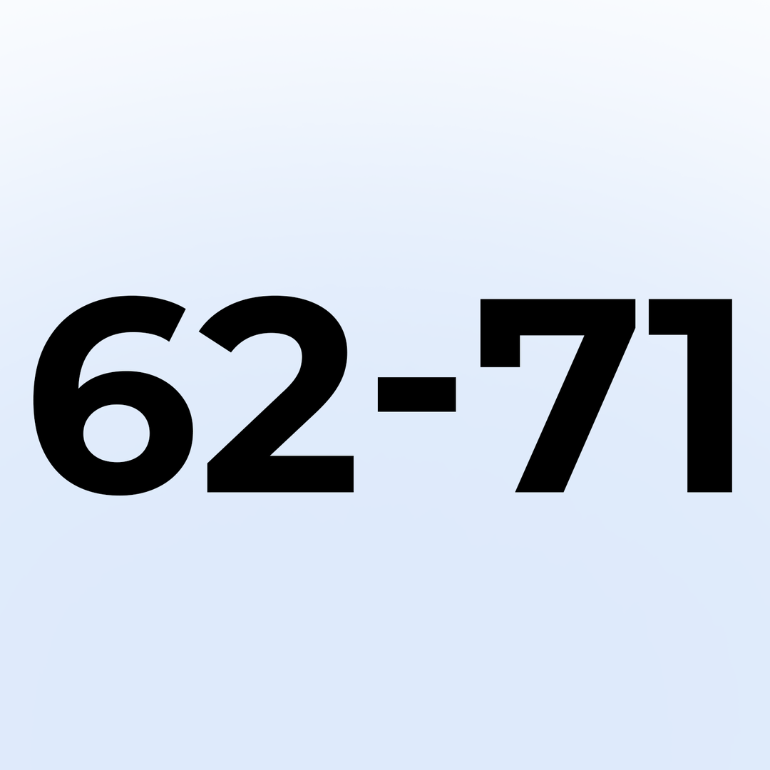 62 - 71 rad