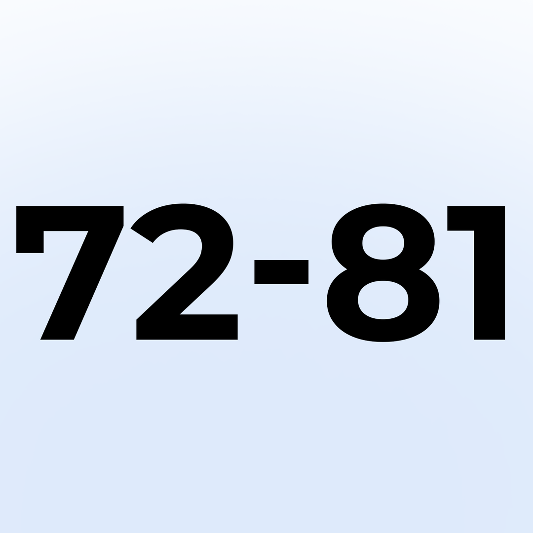 72 - 81 rad