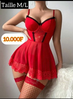 🔥 Ensemble Nuisette Transparente & Cuissardes – L’Audace Séduisante