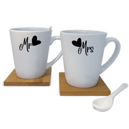 250ml Mug and Coaster Gift Set - White