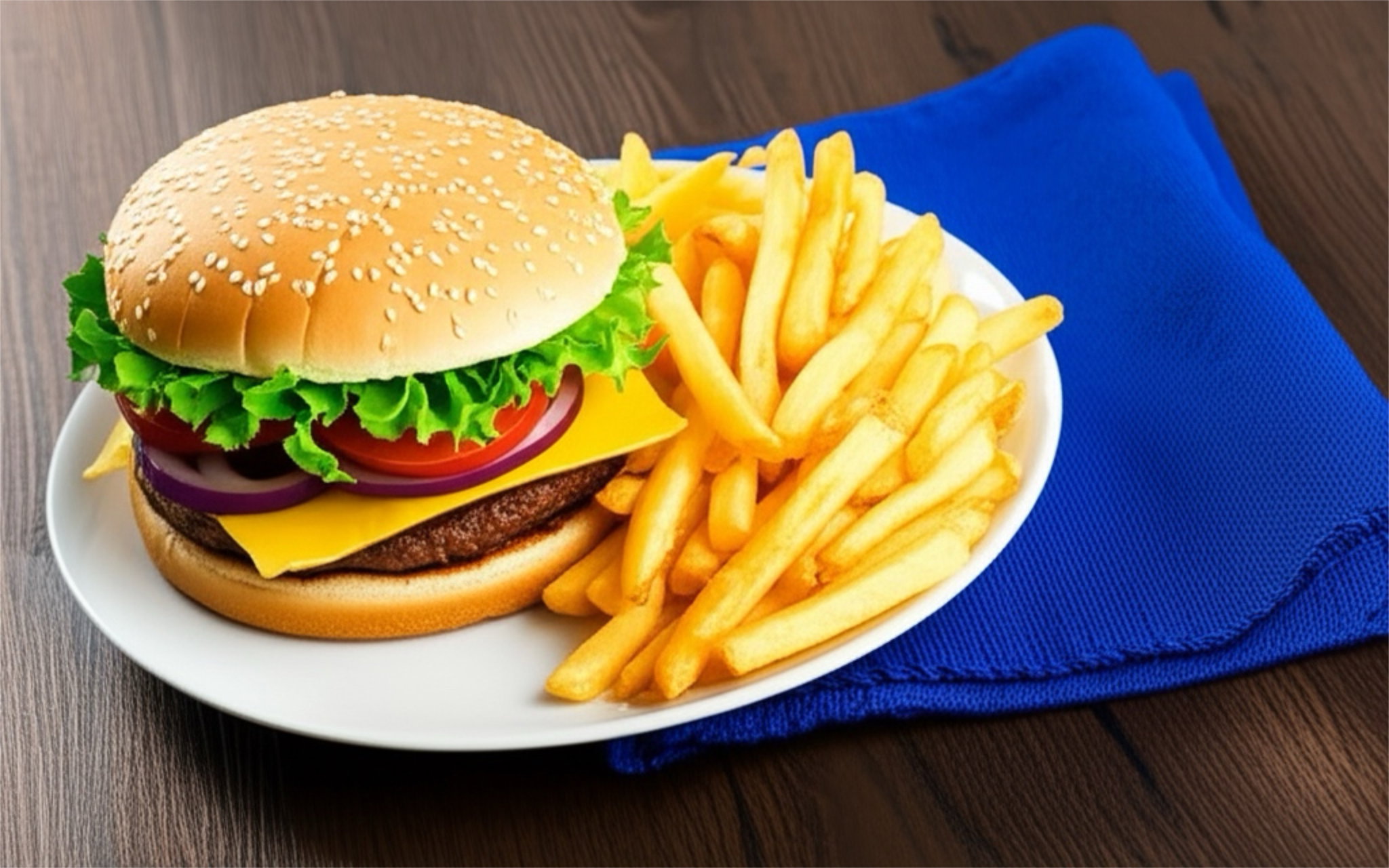 Beef Burger & Chips_0