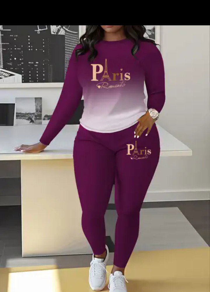 Women Paris print shirt and trouser 