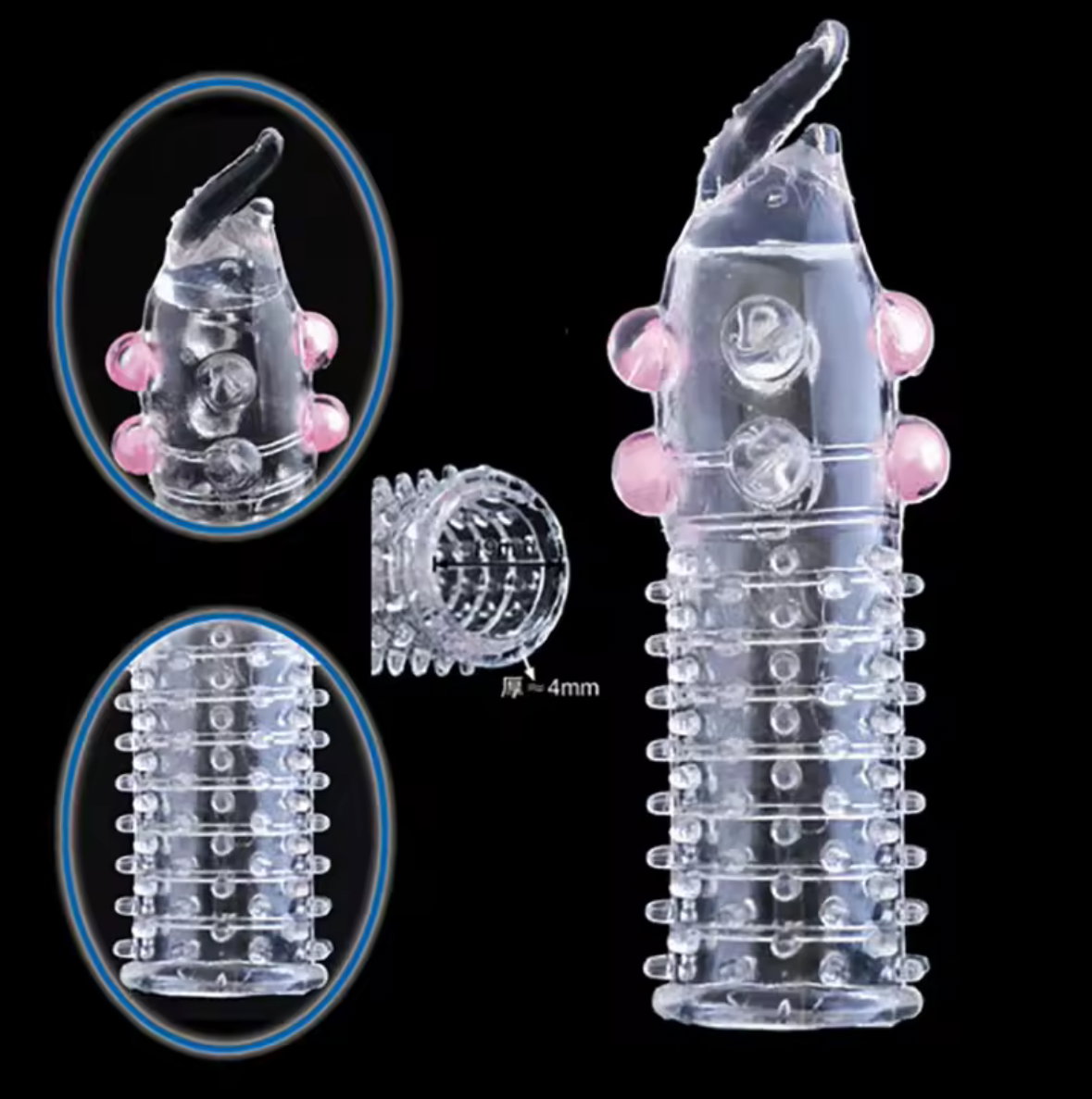 Reusable condom lube Textured Extender Sleeve _2